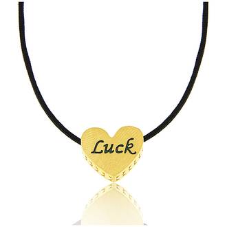 FACADORO Κολιέ Γούρι Επίχρυσο Από Ασήμι 925 GI-024013-LUCK