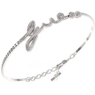 GUESS STEEL Say My Name Ασημένιο Βραχιόλι Με Ζιργκόν JUBB03311JWRHL