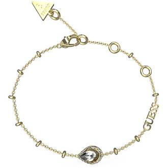 GUESS STEEL Lollipop Χρυσό Βραχιόλι Με Ζιργκόν 21cm JUBB03392JWYGL