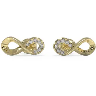 GUESS STEEL Endless Dream Χρυσά Σκουλαρίκια Με Ζιργκόν JUBE03262JWYGT-U