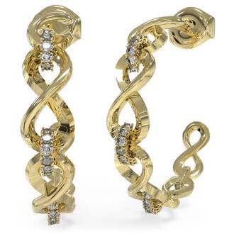 GUESS STEEL Endless Dream Χρυσά Σκουλαρίκια Με Ζιργκόν JUBE03267JWYGT-U