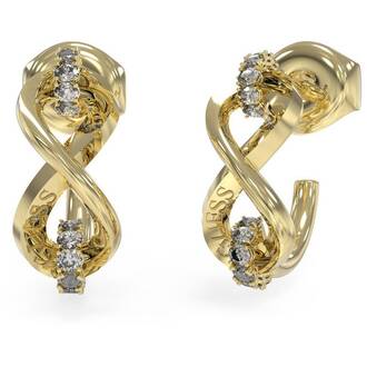 GUESS STEEL Endless Dream Χρυσά Σκουλαρίκια Με Ζιργκόν JUBE03272JWYGT-U