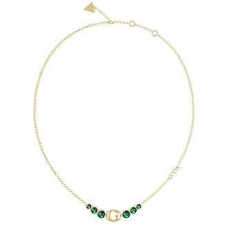 GUESS STEEL Rivoli Χρυσό Κολιέ Με Ζιργκόν 40.64cm-45.72cm JUBN03357JWYGEMT-U