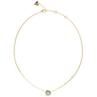GUESS STEEL Unique Solitaire Χρυσό Κολιέ Με Ζιργκόν 40.64cm-45.72cm JUBN03398JWYGT-U