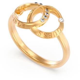 GUESS STEEL Forever Links Χρυσό Δαχτυλίδι Με Ζιργκόν JUBR02192JWYG