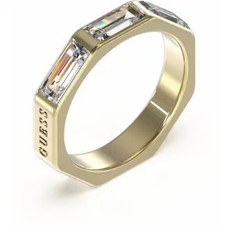 GUESS STEEL Its Raining Rings Χρυσό Δαχτυλίδι Με Ζιργκόν JUBR03174JWYG