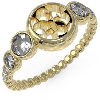 GUESS STEEL Perfect Illusion Χρυσό Δαχτυλίδι Με Ζιργκόν JUBR03374JWYG