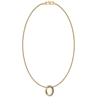GUESS STEEL Legacy Χρυσό Κολιέ Με Κρεμαστό 53.34cm JUMN03216JWYGBKT-U