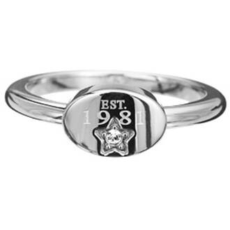 GUESS STEEL Ασημένιο Δαχτυλίδι Με Αστέρι Και Ζιργκόν USR81005