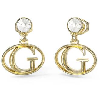 GUESS STEEL Rivoli Χρυσά Σκουλαρίκια Με Ζιργκόν JUBE03361JWYGT-U