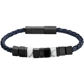 CERRUTI Chiselled Βραχιόλι Από Δέρμα Και Ανοξείδωτο Ατσάλι 20cm CIAGB0001404