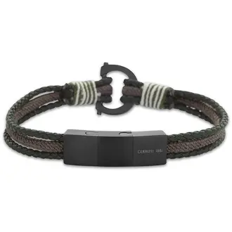 CERRUTI Cords Βραχιόλι Από Δέρμα Και Ανοξείδωτο Ατσάλι 20cm CIAGB0002102