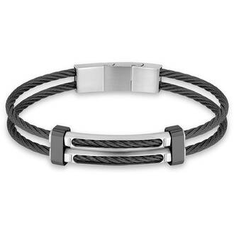 CERRUTI Double Cable Βραχιόλι Από Ανοξείδωτο Ατσάλι 20cm CIAGB2208805