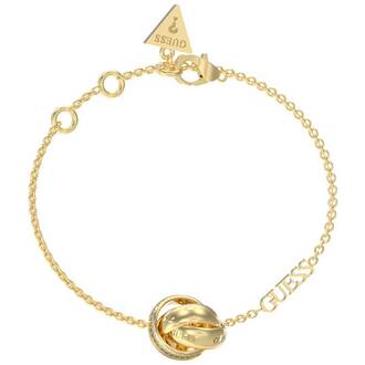 GUESS STEEL Perfect Χρυσό Βραχιόλι Με Κρίκους 21cm JUBB04069JWYGL
