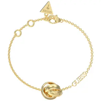 GUESS STEEL Perfect Χρυσό Βραχιόλι Με Κρίκους 21cm JUBB04069JWYGL