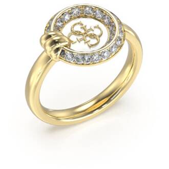 GUESS STEEL Knot You Χρυσό Δαχτυλίδι Με Ζιργκόν JUBR04055JWYGWH