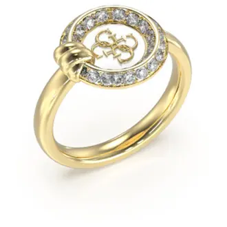 GUESS STEEL Knot You Χρυσό Δαχτυλίδι Με Ζιργκόν JUBR04055JWYGWH