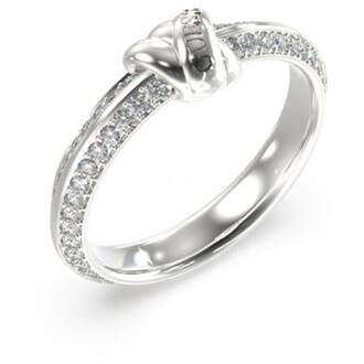 GUESS STEEL Knot You Ασημένιο Δαχτυλίδι Με Ζιργκόν JUBR04057JWRH