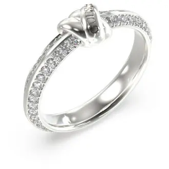 GUESS STEEL Knot You Ασημένιο Δαχτυλίδι Με Ζιργκόν JUBR04057JWRH