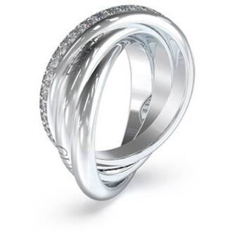 GUESS STEEL Perfect Ασημένιο Δαχτυλίδι Τρίβερο Με Ζιργκόν JUBR04067JWRH