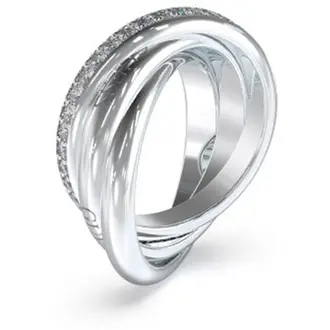 GUESS STEEL Perfect Ασημένιο Δαχτυλίδι Τρίβερο Με Ζιργκόν JUBR04067JWRH