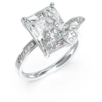 GUESS STEEL Chrysalis Ασημένιο Δαχτυλίδι Με Πεταλούδα Και Ζιργκόν JUBR04100JWRH