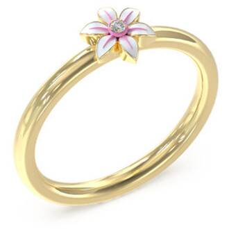 GUESS STEEL White Lotus Χρυσό Δαχτυλίδι Με Λουλούδι Και Ζιργκόν JUBR04138JWYGWH