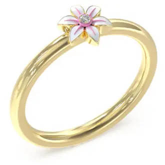 GUESS STEEL White Lotus Χρυσό Δαχτυλίδι Με Λουλούδι Και Ζιργκόν JUBR04138JWYGWH