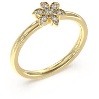 GUESS STEEL White Lotus Χρυσό Δαχτυλίδι Με Λουλούδι Και Ζιργκόν JUBR04147JWYG