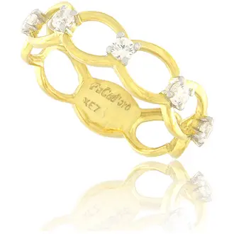 FACADORO Δαχτυλίδι Σε Κίτρινο Χρυσό 14K Με Ζιργκόν RI-000780G