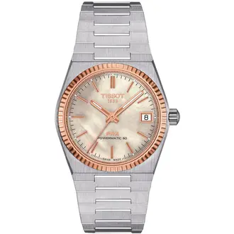 TISSOT PRX 35mm Powermatic 80 18K Rose Gold Bezel T9312074111100