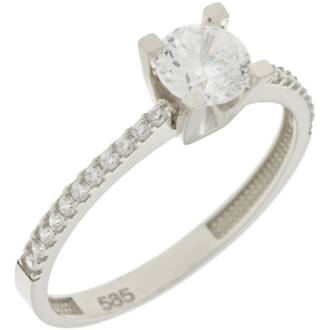 KALOUSTIAN Δαχτυλίδι Σε Λευκό Χρυσό 14K Με Ζιργκόν 5FAV.7418BR