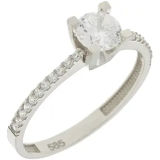 KALOUSTIAN Δαχτυλίδι Σε Λευκό Χρυσό 14K Με Ζιργκόν 5FAV.7418BR