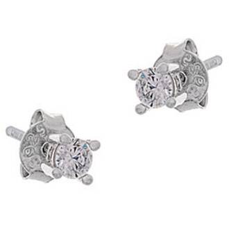 PRINCESILVERO Σκουλαρίκι Μονόπετρο Από Ασήμι 925 3mm 9A-SC032-1