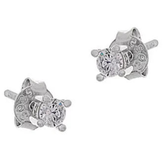 PRINCESILVERO Σκουλαρίκι Μονόπετρο Από Ασήμι 925 3mm 9A-SC032-1