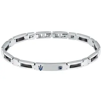 MASERATI Δίχρωμο Βραχιόλι Από Ανοξείδωτο Ατσάλι 18cm-21.5cm JM423ATZ28