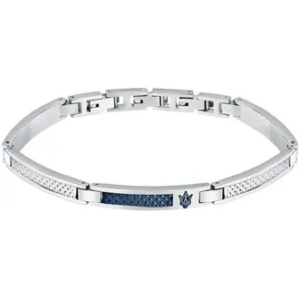 MASERATI Δίχρωμο Βραχιόλι Από Ανοξείδωτο Ατσάλι 18cm-21.5cm JM423AVD22