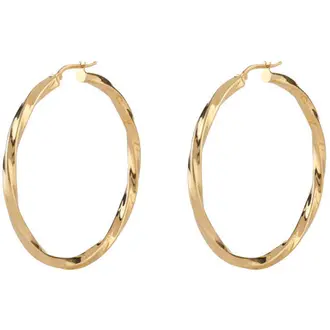 GUESS STEEL Hoops I Did It Again Χρυσά Σκουλαρίκια Κρίκοι 2.5cm JUBE04185JWYGT-U