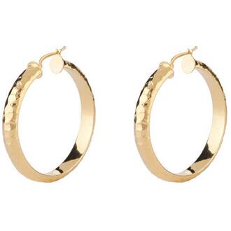 GUESS STEEL Hoops I Did It Again Χρυσά Σκουλαρίκια Κρίκοι 4cm JUBE04190JWYGT-U