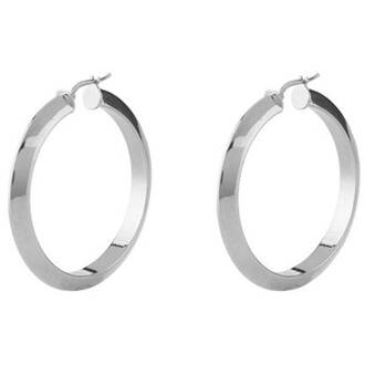 GUESS STEEL Hoops I Did It Again Ασημένια Σκουλαρίκια Κρίκοι 2.5cm JUBE04194JWRHT-U