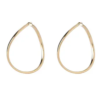 GUESS STEEL Hoops I Did It Again Χρυσά Σκουλαρίκια Κρίκοι 4cm JUBE04196JWYGT-U