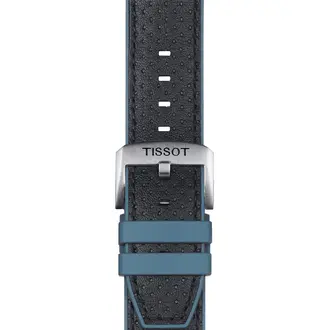 TISSOT Αυθεντικό Μαύρο Μπλε Λουράκι Από Δέρμα Και Καουτσούκ 22/22 T852046785