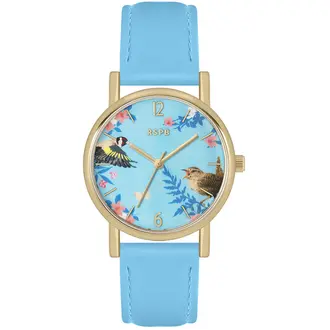 TIKKERS RSPB Light Blue Leather Strap TKRSPB04