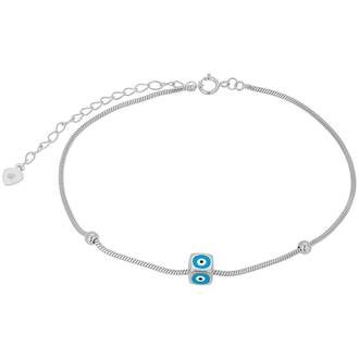 PRINCESILVERO Βραχιόλι Ποδιού Μάτι-Ζάρι Από Ασήμι 925 20cm-25cm 3A-AN112-1Q