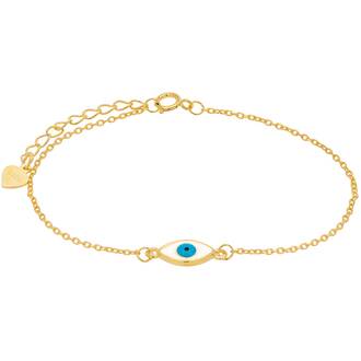 PRINCESILVERO Βραχιόλι Χρυσό Με Ματάκι Από Ασήμι 925 15cm-18cm 3A-BR494-3W