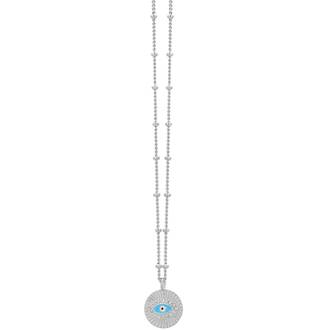 PRINCESILVERO Κολιέ Ματάκι Με Πέτρες Από Ασήμι 925 45cm 3A-KD508-1Q