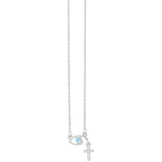 PRINCESILVERO Κολιέ Ματάκι Με Πέτρες Από Ασήμι 925 45cm 4A-KD019-1Q
