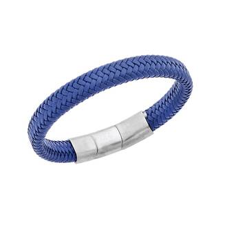 Βραχιόλι Senza Men&#039;s Stainless Steel - Blue Leather Strap