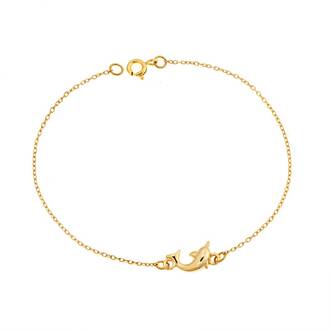 Βραχιόλι Senza Silver 925 Gold Plated, δελφίνι