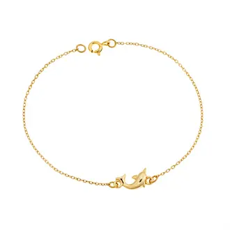 Βραχιόλι Senza Silver 925 Gold Plated, δελφίνι